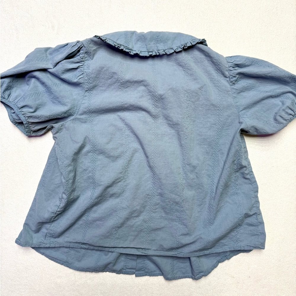 Universal Thread Light Blue Floral Eyelet Button-Up Shirt - Picture 5 of 8
